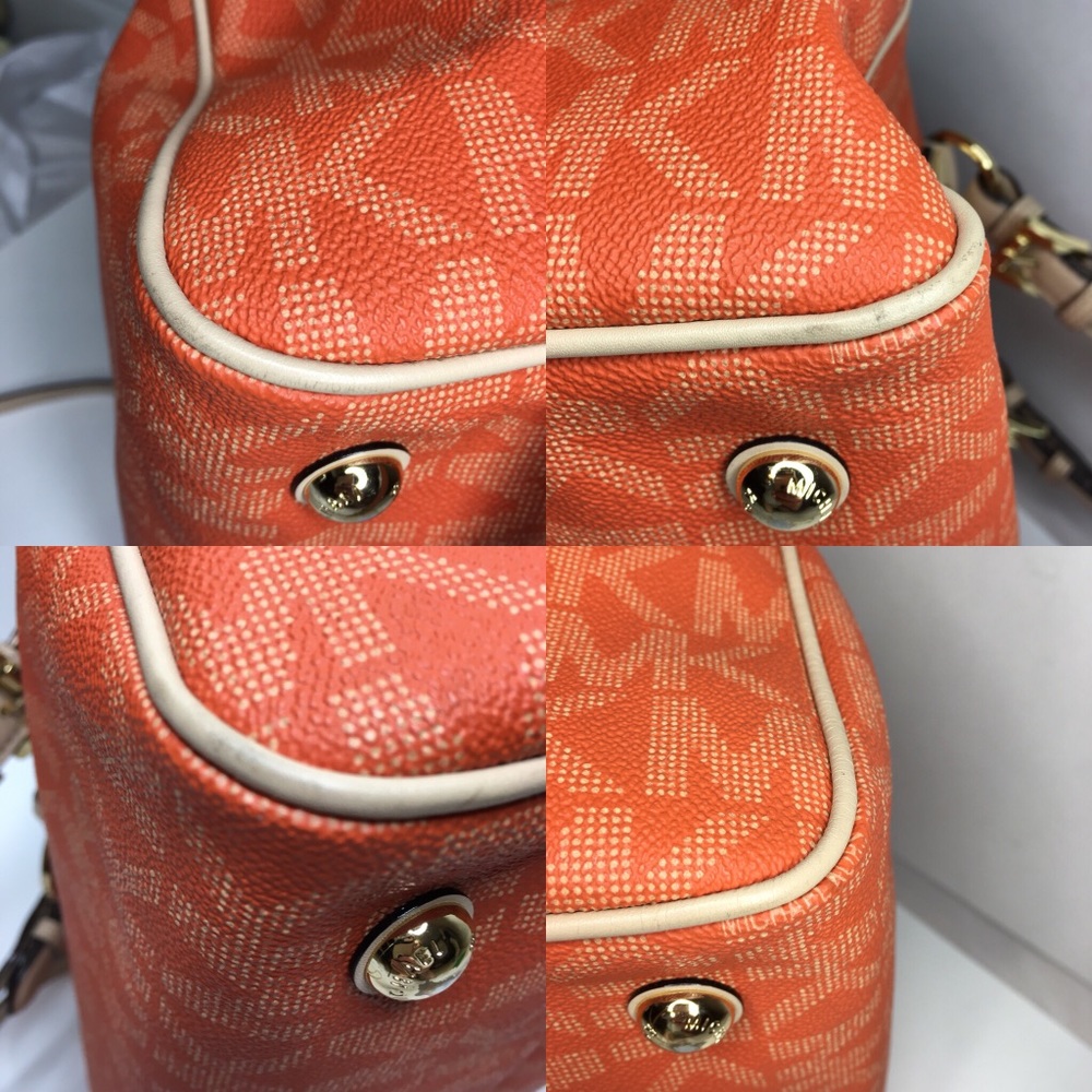 Sold.    Micheal Kors Tangerine leather Grayson - Picture 4 of 8